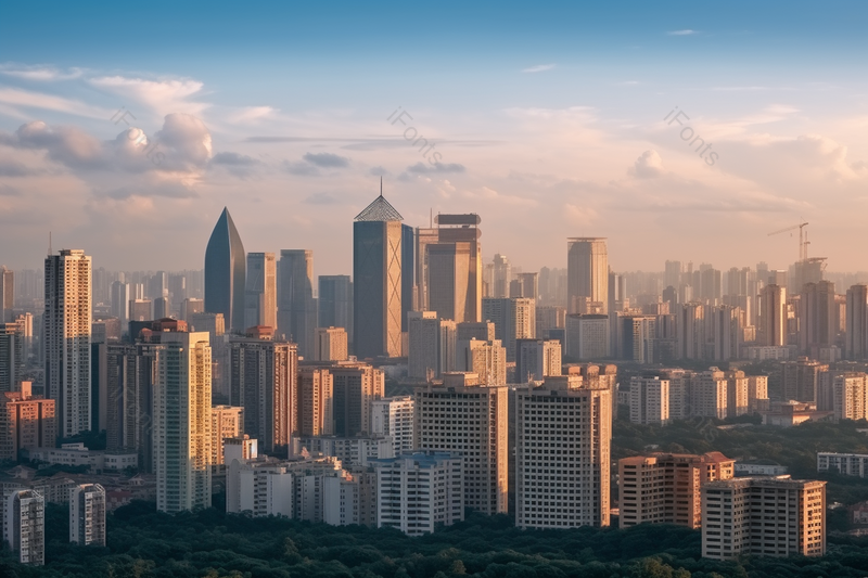 黄昏白云城市建筑航拍摄影,高清,摄影图,摄影图片,图片大全,摄影图免费下载